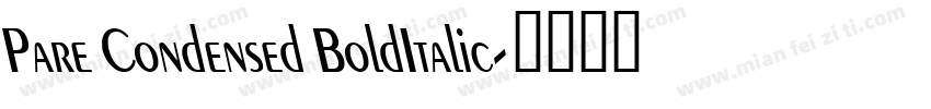 Pare Condensed BoldItalic字体转换